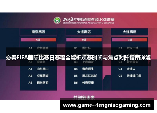 必看FIFA国际比赛日赛程全解析观赛时间与焦点对阵指南详解