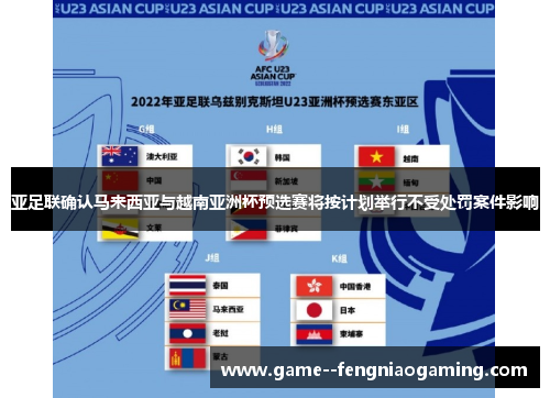 亚足联确认马来西亚与越南亚洲杯预选赛将按计划举行不受处罚案件影响 亚足联确认马来西亚与越南亚洲杯预选赛将按计划举行不受处罚案件影响